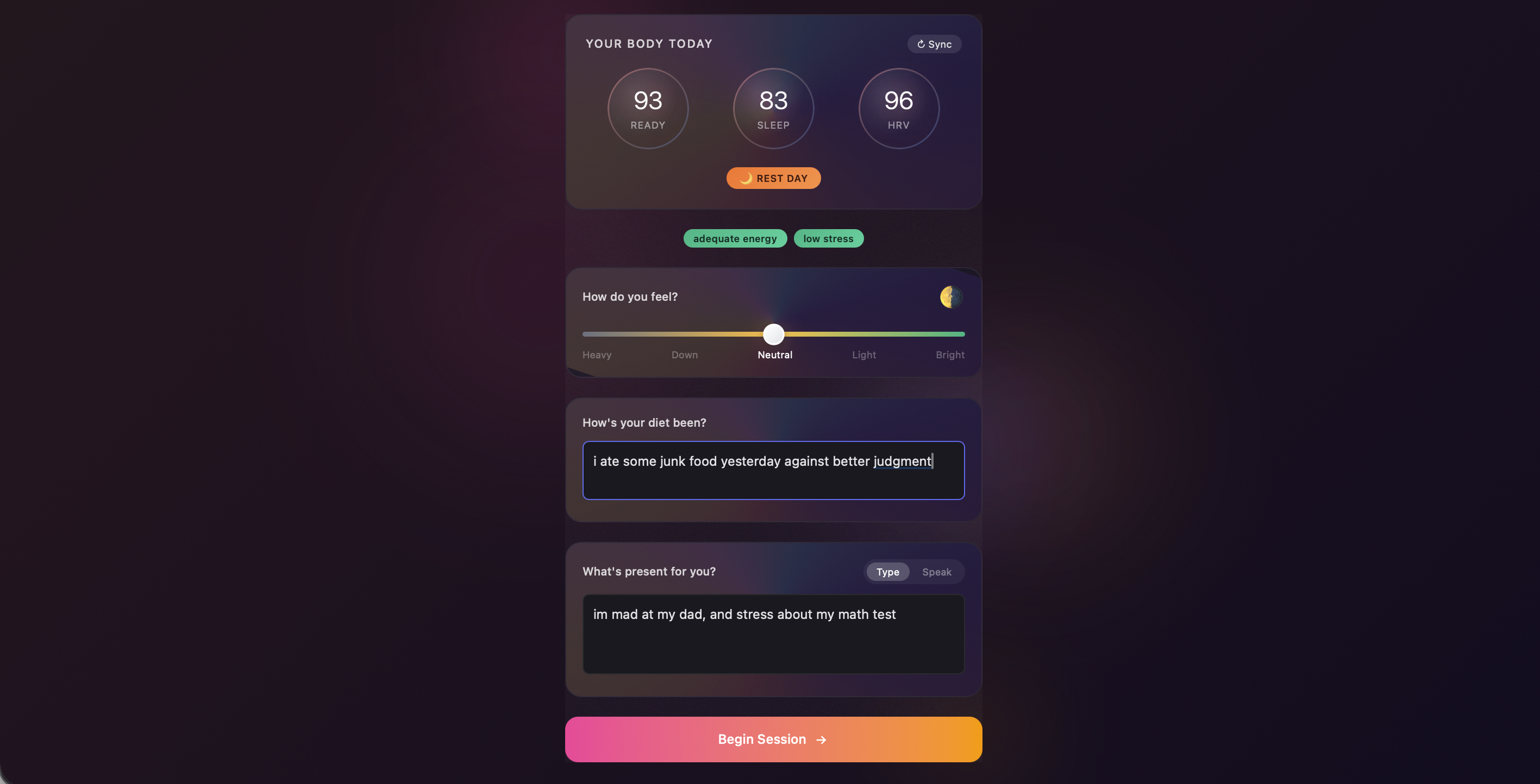 Aletheia session view